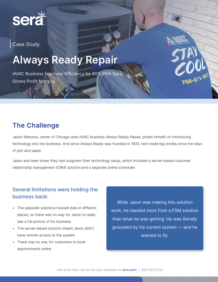 HVAC Business Improves Efficiency by 40% With Sera, Grows Profit Margins